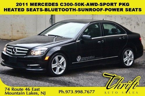 2011 mercedes c300-50k-awd-sport pkg-heated seats-bluetooth-sunroof-power seats