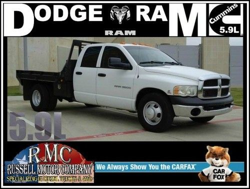 04 5.9l white work truck dually flat bed gooseneck hitch work tool box