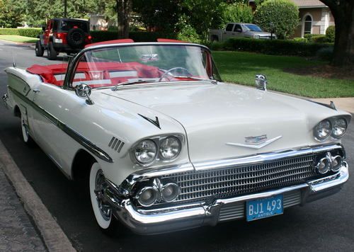 Beautiful restored two owner - 1958 chevrolet impala convertible - tri power 348