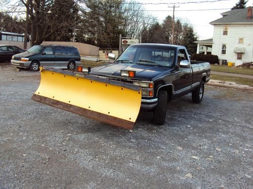 1992 chevrolet 2500 silverado pickup 3/4ton 4x4 snowplow low miles low reserve