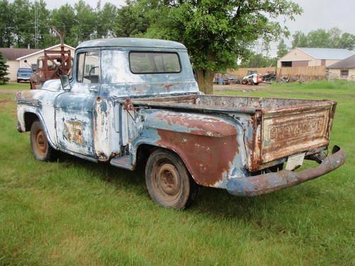 1958 chevy pickup shortbox stepside air force truck...great patina!