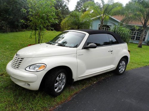 2005 chrysler pt cruiser convertible 43,400 miles, cream with black top