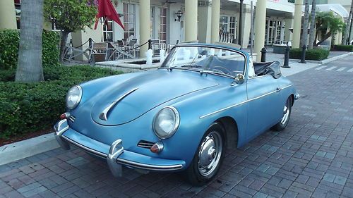 1961 porsche 356 b cabriolet s90. original royal blue with black. great driver!!