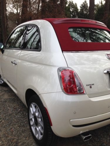 Fiat 500 c pop convertible 2-door 2012 cabrio bianco white pearl tri coat