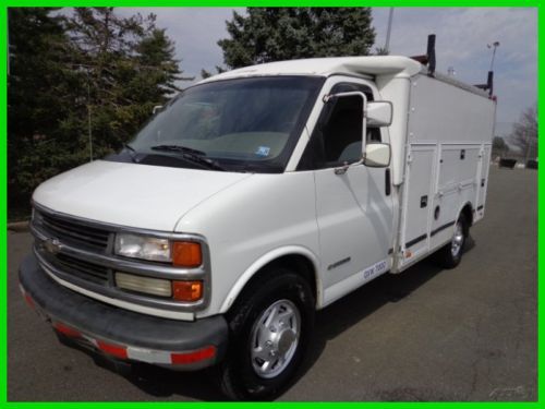 1999 chevy 3500 cutaway utility work truck v-8 auto one owner no reserve auction