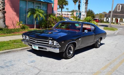 1969 chevrolet chevelle 396 v8, real black car, 12 bolt rearend, drives great!!!