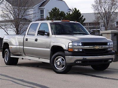 2001 silverado 3500 lt dually crew cab 4x4 long bed 8.1l v8 leather only 25k wow
