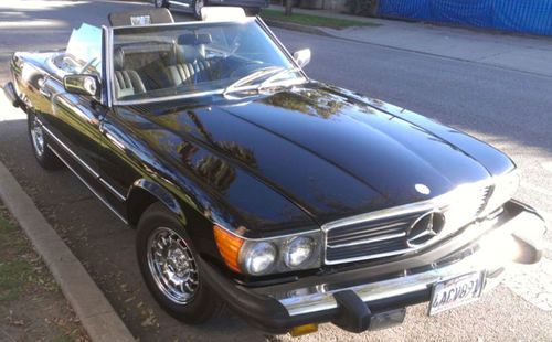 1976 450 sl mercedes benz black convertible roadster