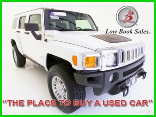 We finance! 08 h3 white 106k used certified 3.7l 4wd suv onstar 4x4 leather seat