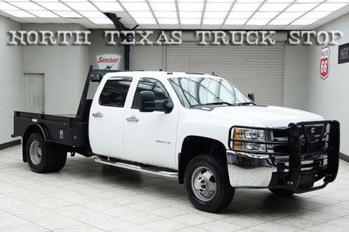 2010 chevy 3500hd diesel 4x4 daully wt flat bed hauler crew cab texas truck