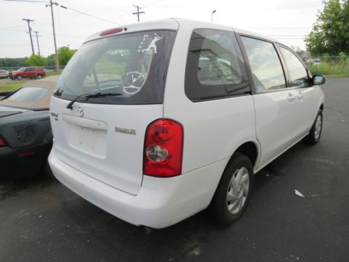 2003 mazda mpv for parts or poss repair white wrecked 4 door no reserve