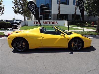 2013 ferrari 458 spider italia yellow over black loaded lift carbon fiber sport