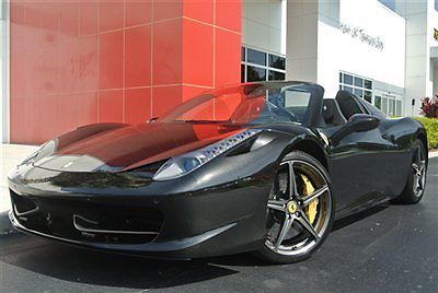 2014 ferrari 458 spider convertible - cpo with 7 year maintenance black on black