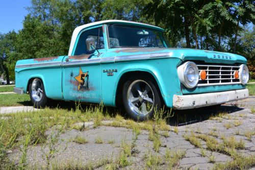 1966 dodge d 100 shop truck bagged lowered 100% pure patina rocket wheels solid