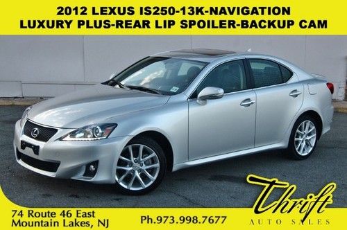 2012 lexus is250-13k-navigation-luxury plus-rear lip spoiler-backup cam