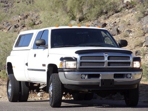 2000 dodge ram 3500 cummins turbo diesel 4x4 dually clean carfax, rust-free