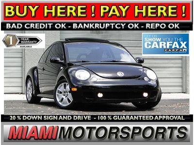 We finance '02 volkswagen new beetle "low miles" sunroof am/fm/cas abs brakes