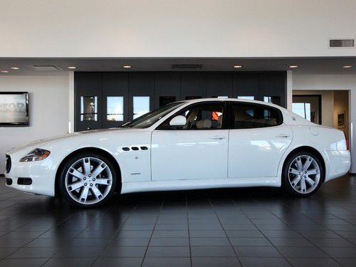 2012 maserati quattroporte s sedan white tan wood wheel 20 rims parking sensors