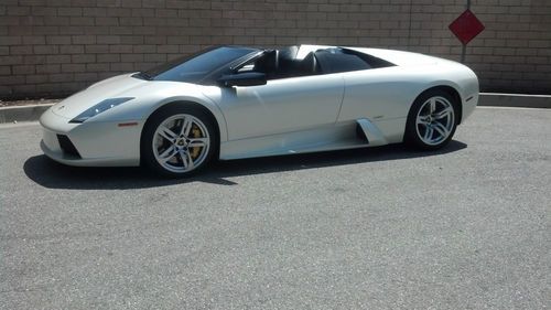 2006 lamborghini murcielago roadster balloon white e-gear hermera rims new tires