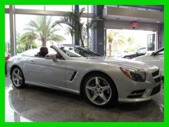 13 certified silver sl-550 convertible *power heated &amp; cooled red leather seats