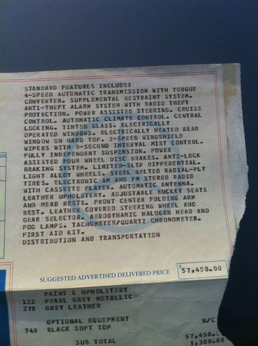 Mercedes 560SL Roadster: 5.6L, Auto, Both Tops, Window Sticker, ONLY 52k MILES!, US $18,500.00, image 22