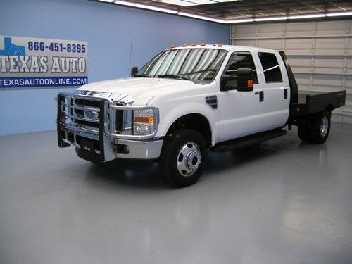 We finance!!!  2008 ford f-350 lariat 4x4 diesel flatbed dually long bed cd tow!