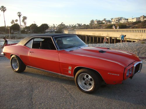 1969 pontiac firebird,california car,4 speed,ps,pb,factory carousel red, $9950