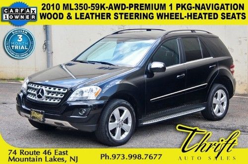 2010 ml350-59k-awd-premium 1 pkg-wood &amp; leather steering wheel-nav-heated seats