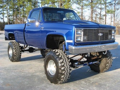 87 chevy lifted 14" frame off monster mudder 4x4 40's new parts dana 60 no resrv