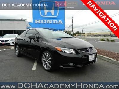 12 si honda certified warranty 2dr coupe 2.4l navigation navi 11k miles ivtec