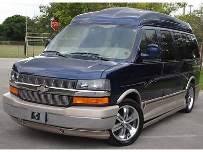 2004 express 5.3l v8, conversion van, luxury, high top, leather, dvd, no reserve