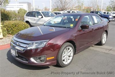 Ford fusion sel low miles 4 dr sedan automatic 3.0l v6 flex fuel red metallic