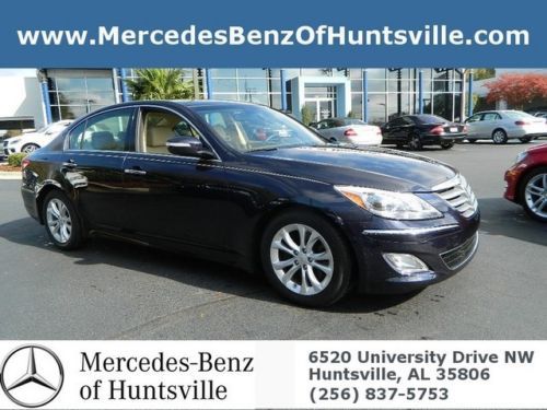 Genesis sedan twilight blue tan beige leather low miles finance