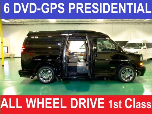 Awd first class presidential, 6 tv-dvd-gps-rvc, awd custom conversion van