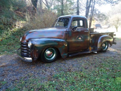 1948 chevolet 3100 short bed brown/green patina rust