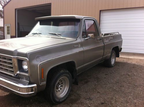 1976 chevrolet chevy shortbox shortbed short swb silverado 454 original pickup, image 4