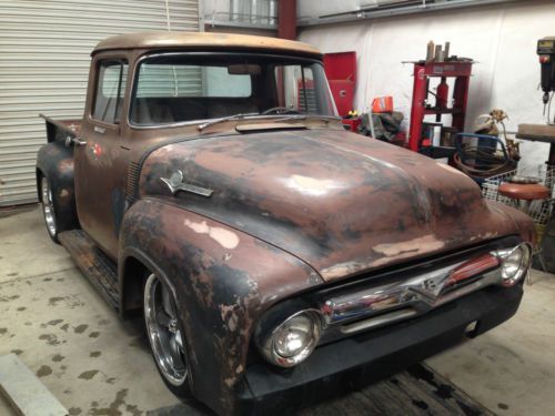 1956 ford f-100 pick up patina rat rod camaro clip 350/350 custom