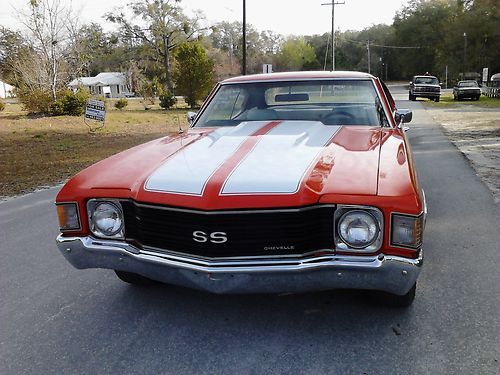 Orange and white 1972 big block chevelle