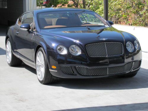 2009 bentley continental gt speed in dark sapphire with only 4,723 miles!