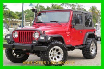 2000 jeep wrangler sport 6cyl 4x4 4wd snorkel lift big tires origmiles makeoffer