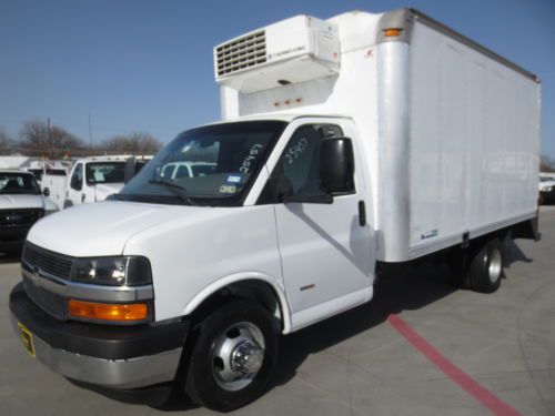 Chevy 3500 14&#039; cutaway refrigerated reefer cube van 6.6l diesel as-is where-is