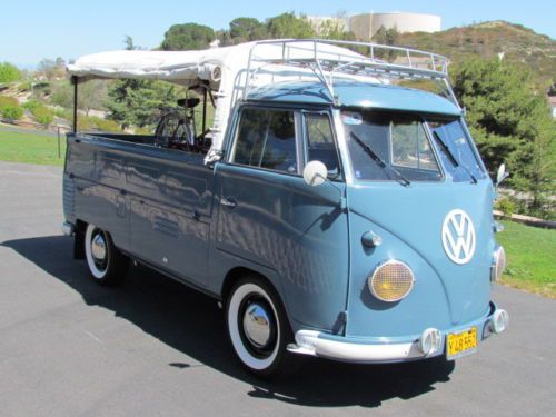 Very clean 1956 dove blue vw single cab with accessories.