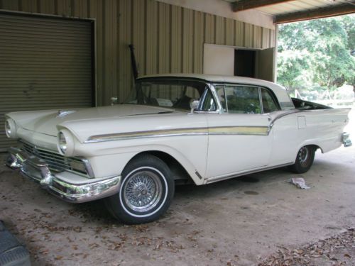 1957 ford fairlane 500 skyliner retractable project barn find rat street hot rod