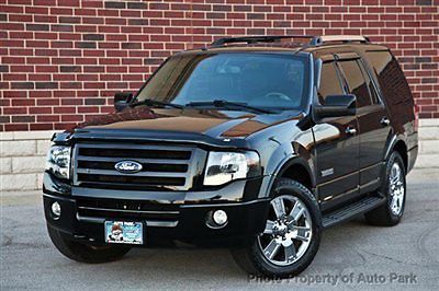 07 expedition 4wd limited navigation dvd power sunroof heated a/c seats black