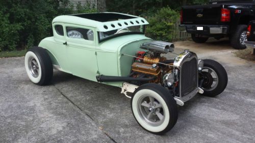 1930 ford model a coupe chopped supercharged hot rod custom
