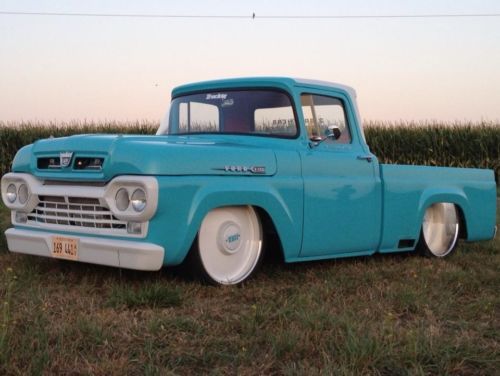 1960 ford f100 custom hot rod sema show truck supercharged coyote motor