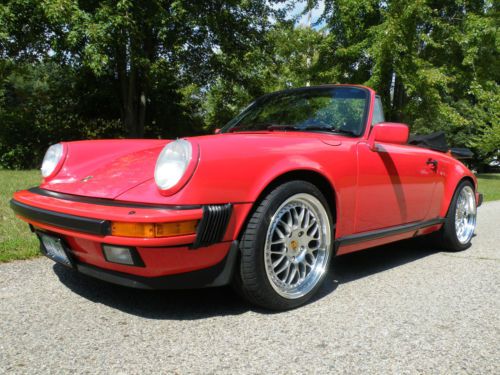 1984 porsche 911 carrera cabriolet, guards red beauty, original classic, low mi