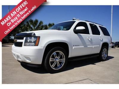 07 lt suv 5.3l cd power seats leather onstar white black interior running board