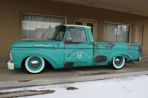 1962 ford f100 shop truck patina lowered a true classic  a show stopper slammed