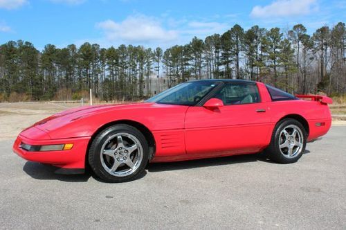 1994 corvette coupe 67k zr1 chrome torch red greenwood spoiler auto